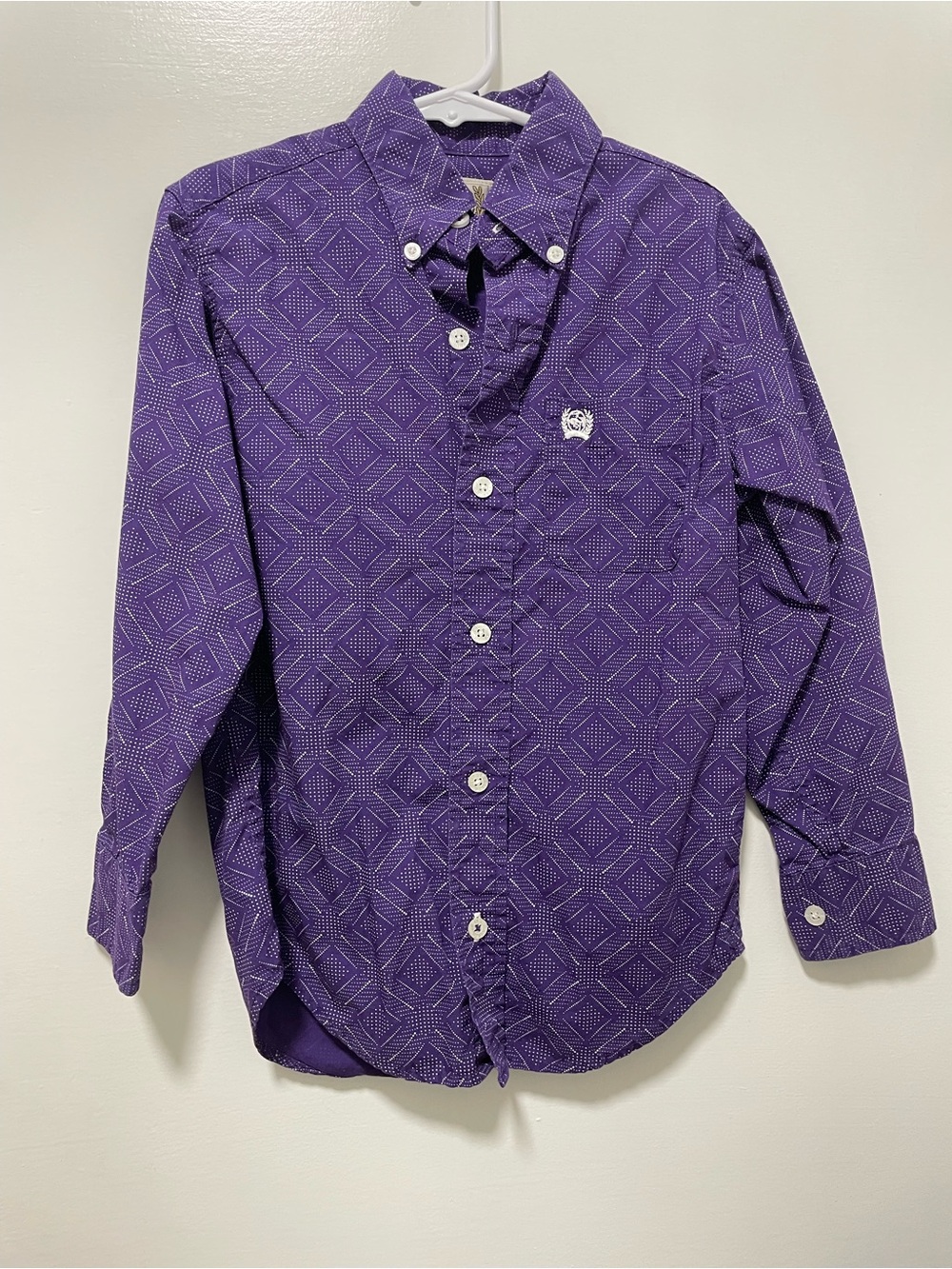 Kids Cinch Purple Geometric Button-Down Shirt